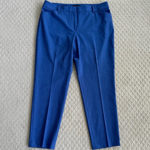 Talbots Hampshire Straight Leg Ankle Pants Blue Classic Office Size 14 NWT - Picture 3 of 16